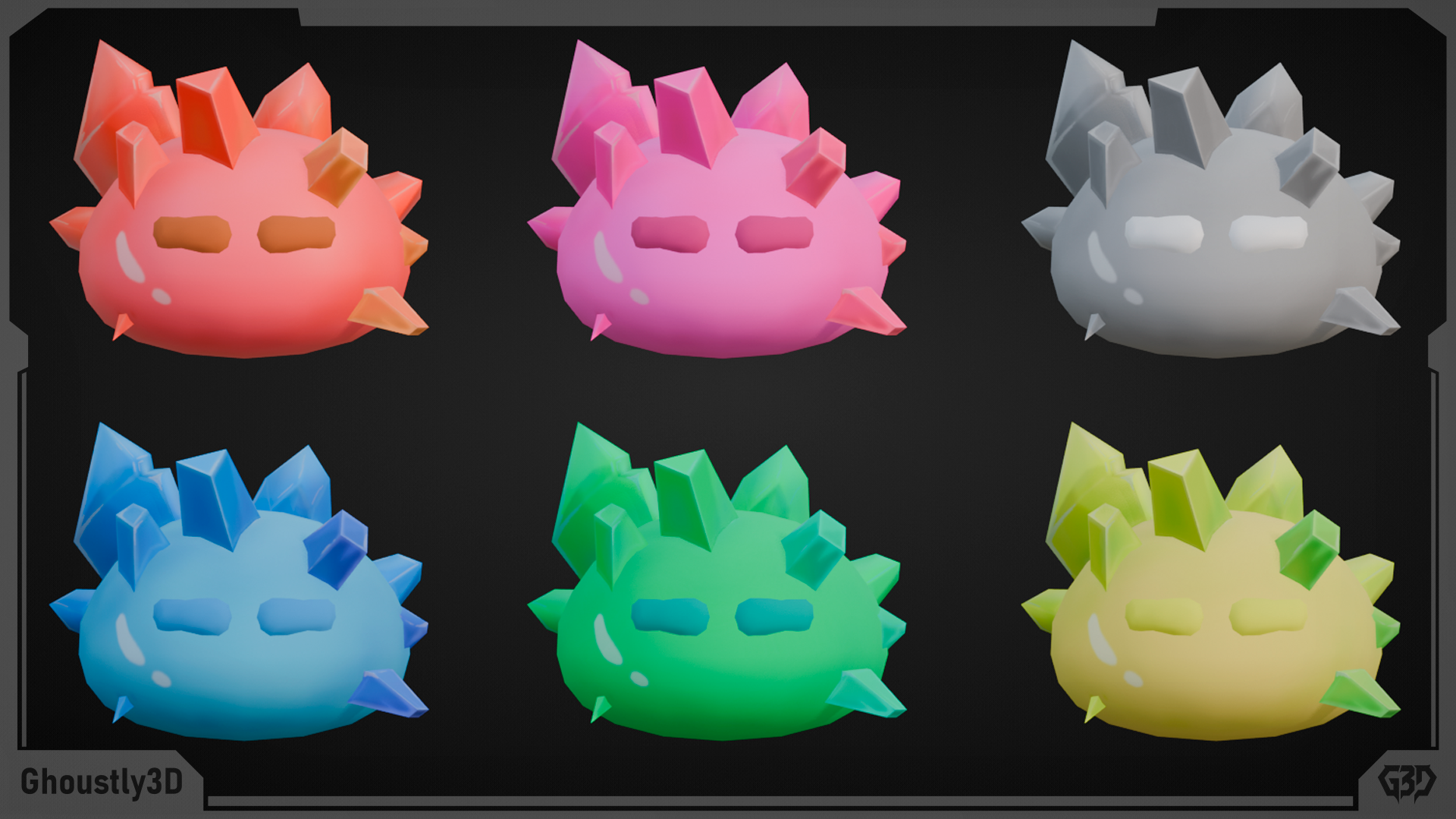 Ice Slime with different moods